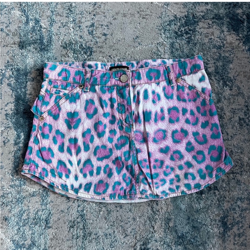 Roberto Cavalli Fancy Elegant Luxury Kids Girls Cheetah Print Mini Skirt